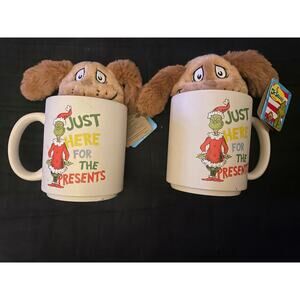 2 grinch mugs and 2 max beanie stuffies